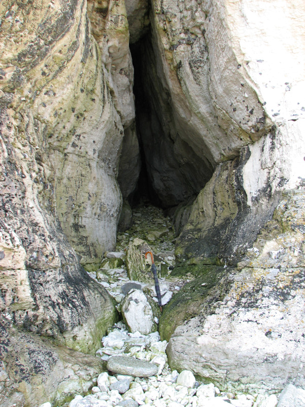 Surf cave in coastal rock 